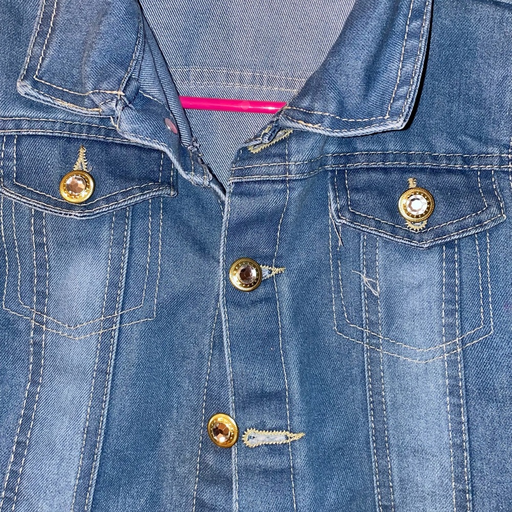 Girls 10-12 Denim bling jacket